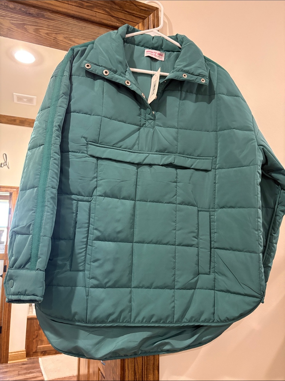 Quilted Pullover Jacket - Teal